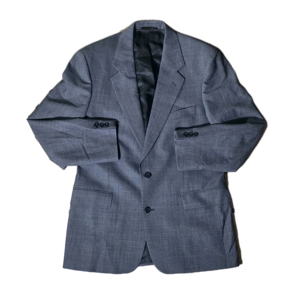 Brooks Brothers Brooksease Size 41R Blue Wool Plaid Blazer Suit Coat Jacket